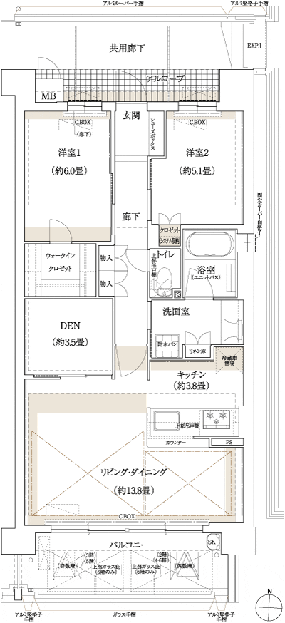 Floor: 2LDK + DEN, occupied area: 73.08 sq m, Price: 40,395,000 yen