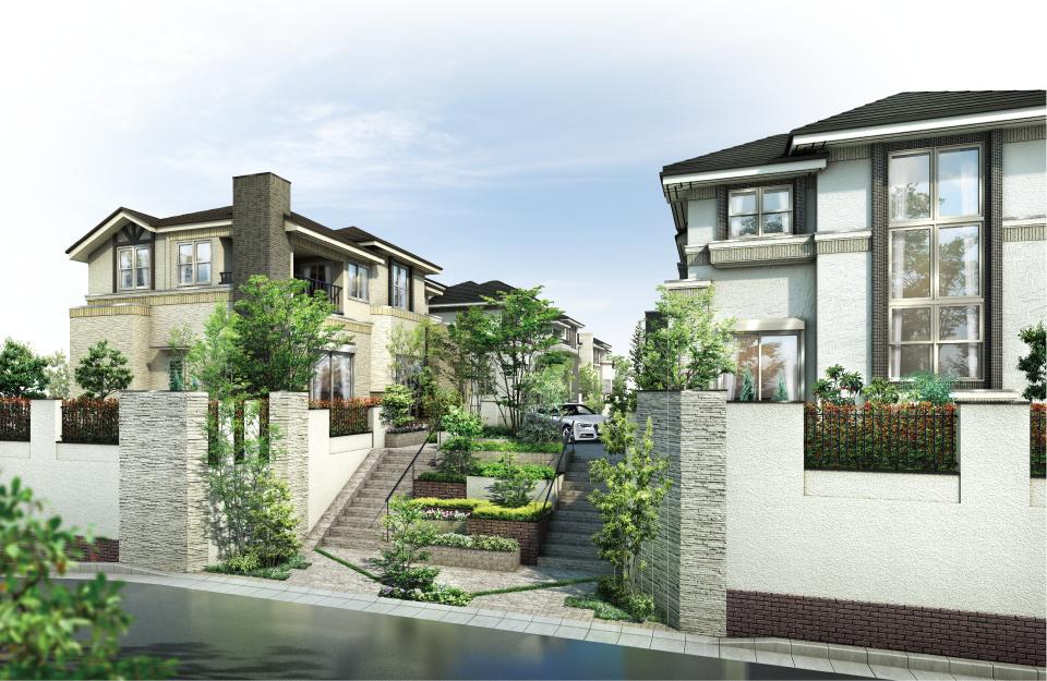 In harmony with quiet mansion district of appearance, Pursue a magnificent skyline that can create a beautiful landscape. Others are in the center of the city block provided the owner's promenade of granite paving, Rich colors of the four seasons pretend beautiful town (streets Rendering)