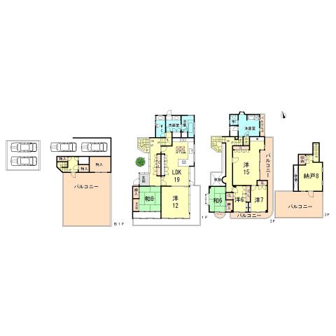 Floor plan. 98 million yen, 5LDK+S, Land area 557.93 sq m , Building area 310.15 sq m