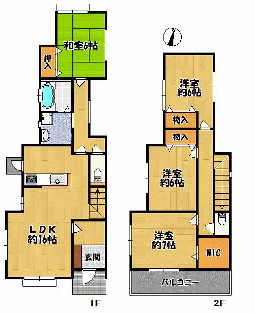 Floor plan. (A Building), Price 21,800,000 yen, 4LDK, Land area 165.2 sq m , Building area 104.33 sq m
