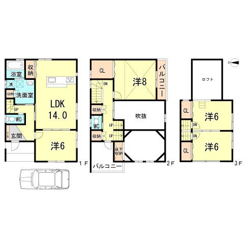 Floor plan. 52,800,000 yen, 4LDK, Land area 105.08 sq m , Building area 115.74 sq m