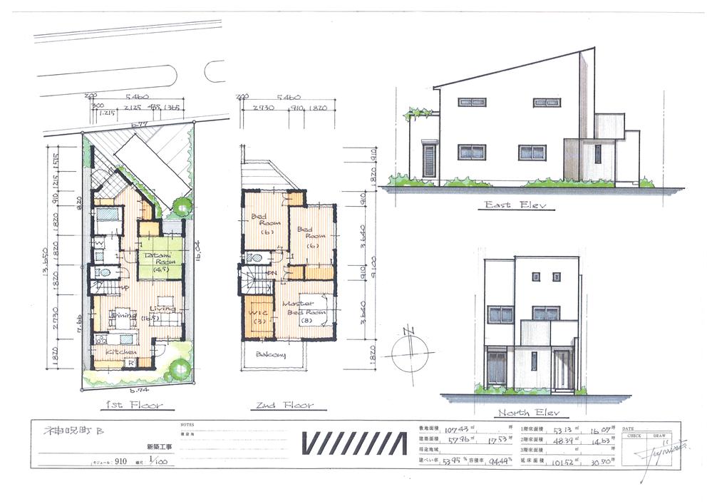 Building plan example (floor plan). Building plan example Building price 16.8 million yen, Building area 100 sq m
