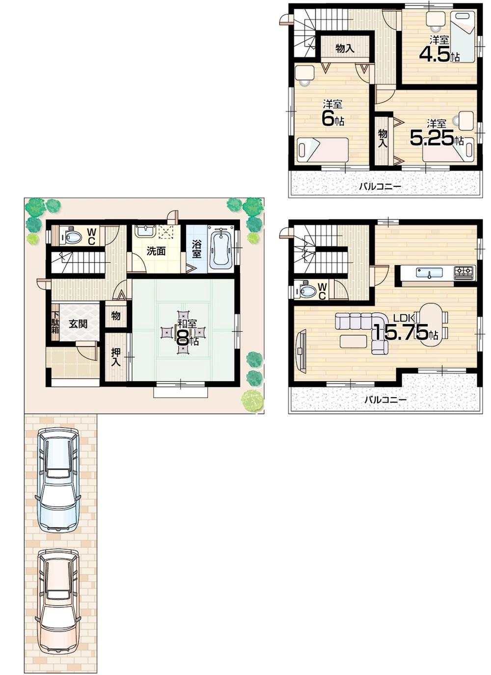 Floor plan. 41,500,000 yen, 4LDK, Land area 86.01 sq m , Building area 105.87 sq m floor plan