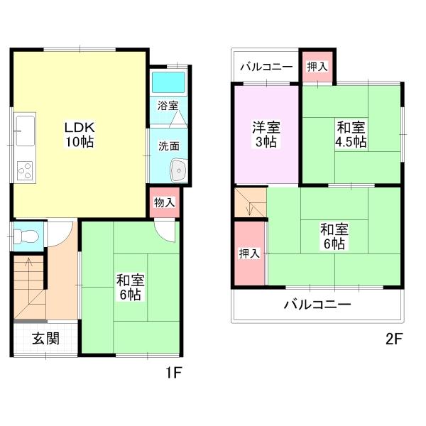 Floor plan. 11.8 million yen, 3LDK + S (storeroom), Land area 48.68 sq m , Building area 57.4 sq m
