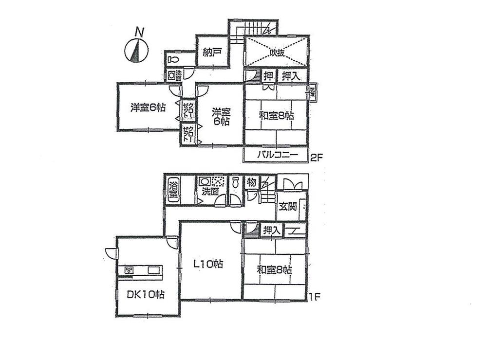 Floor plan. 22,800,000 yen, 4LDK, Land area 209.47 sq m , Building area 124.61 sq m