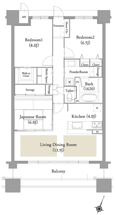Floor: 3LDK, occupied area: 89.95 sq m, Price: 40.3 million yen