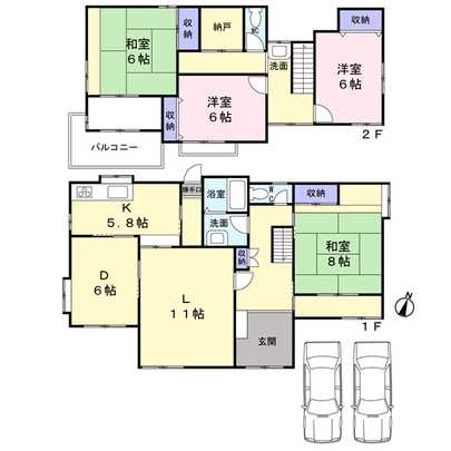 Floor plan. Nishinomiya, Hyogo Prefecture Kitarokkodai 2-chome