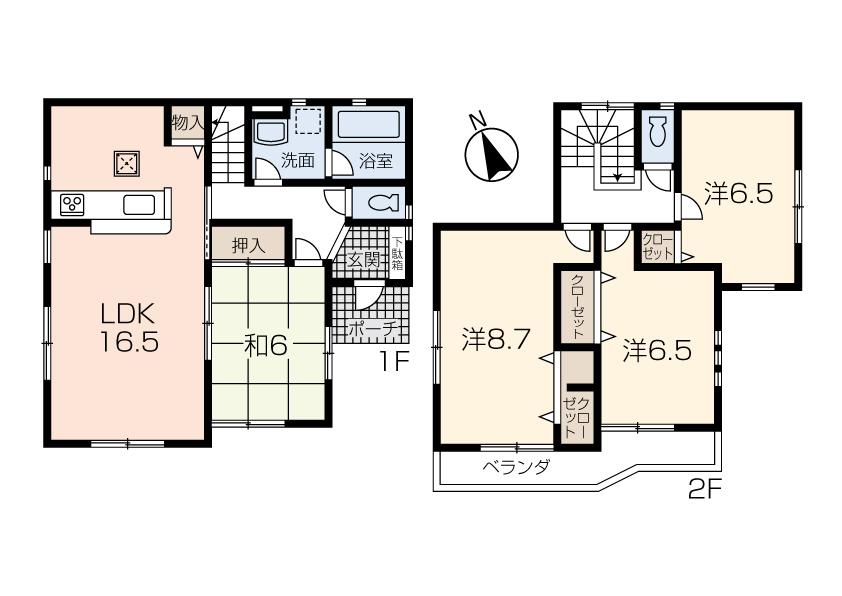 Floor plan. 21,800,000 yen, 4LDK, Land area 154.58 sq m , Building area 100.44 sq m
