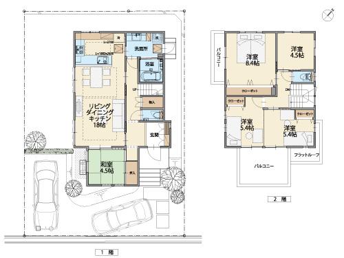 Building plan example (floor plan). Building plan example (22-68 No. land ・ Reference Plan) 3LDK + S, Land price 15,120,000 yen, Land area 182.43 sq m , Building price 23,880,000 yen, Building area 115.1 sq m
