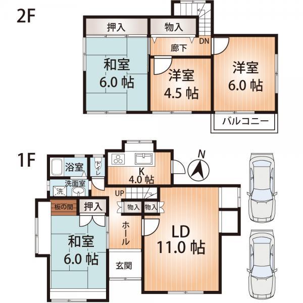 Floor plan. 25,800,000 yen, 4LDK, Land area 209.68 sq m , Building area 98.44 sq m