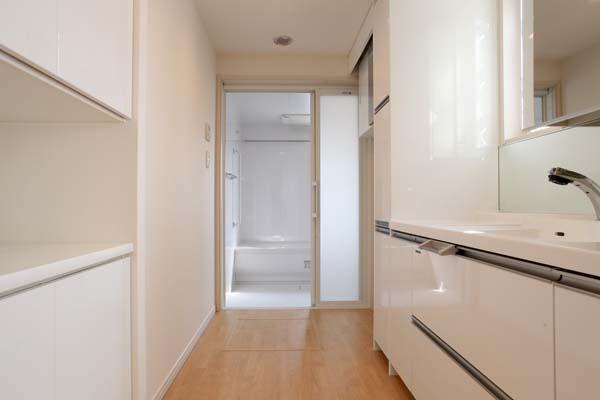 Bathroom. Washroom of Counter Type, Washing machine space, And ample storage and ventilation equipment in leading to the bathroom is located, It is designed with an emphasis on functionality.