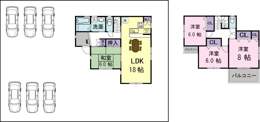 Floor plan. 39,800,000 yen, 4LDK, Land area 274.69 sq m , Spacious floor plan of the building area 107.64 sq m spacious grounds