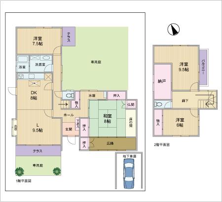Floor plan. 24,800,000 yen, 4LDK + S (storeroom), Land area 289.19 sq m , Building area 149.44 sq m