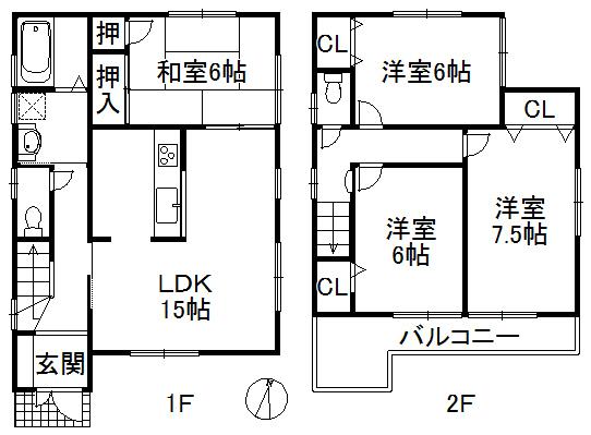 Floor plan. (No. 5 locations), Price 30,300,000 yen, 4LDK, Land area 105.05 sq m , Building area 94.77 sq m