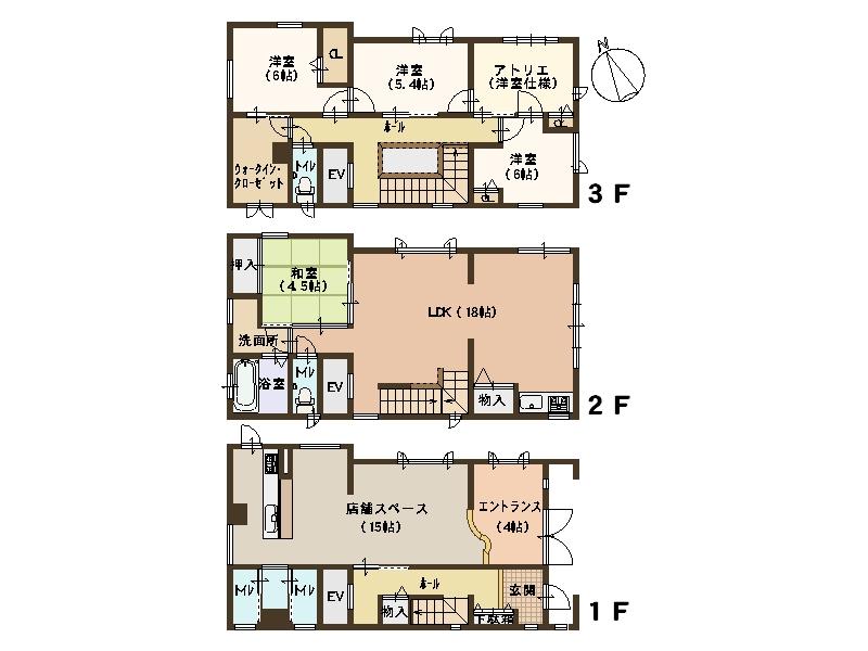 Floor plan. 66,600,000 yen, 5LDK, Land area 93.68 sq m , Building area 182.97 sq m