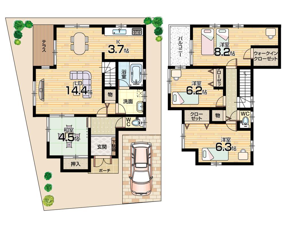 Floor plan. 34,800,000 yen, 4LDK, Land area 112.27 sq m , Building area 100.64 sq m