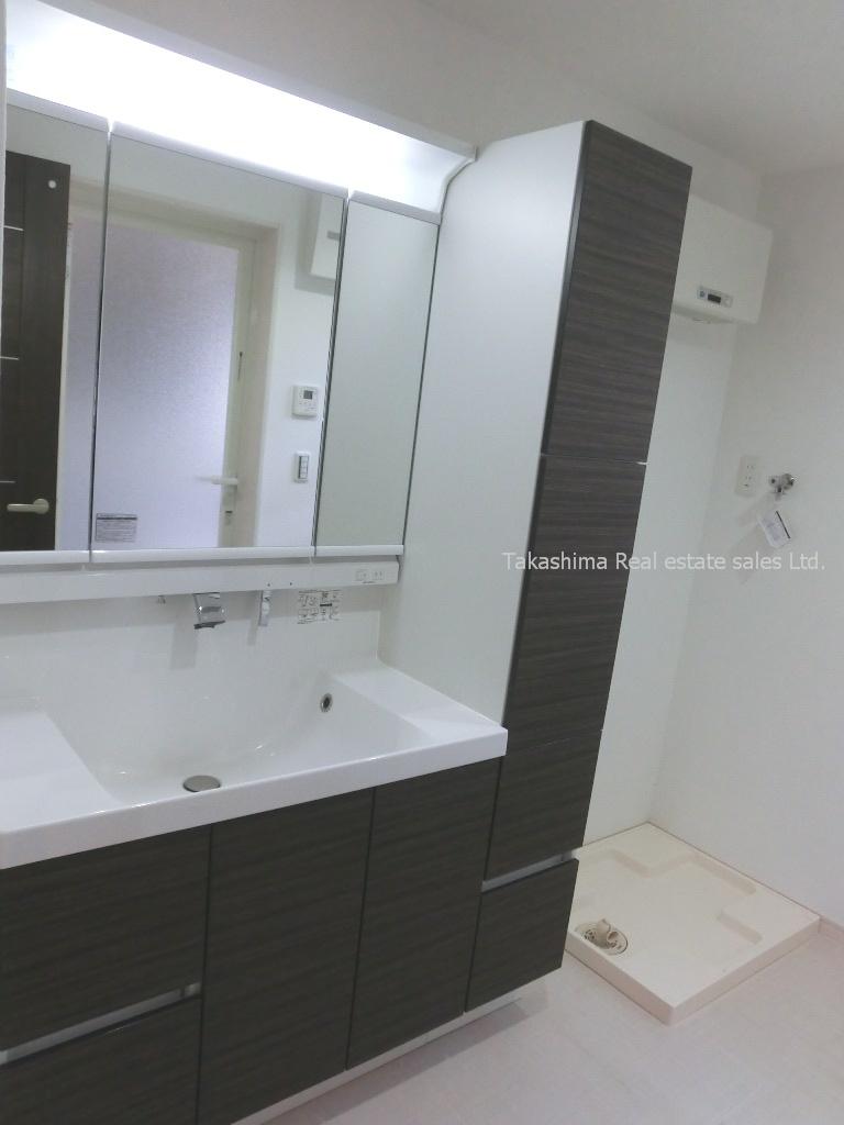 Wash basin, toilet. Large washbasin.