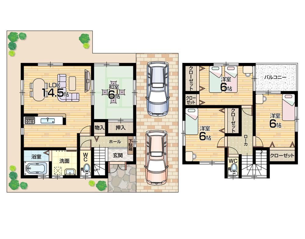 Floor plan. 28.5 million yen, 4LDK, Land area 110.64 sq m , Building area 95.58 sq m «floor plan»