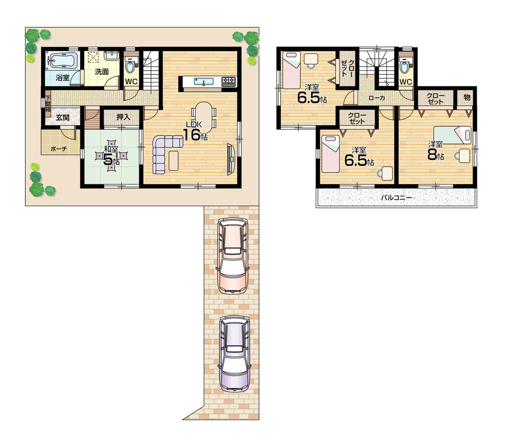 Floor plan. 32,800,000 yen, 4LDK, Land area 137.56 sq m , Building area 98.01 sq m   [No. 2 place] 