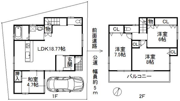 Floor plan. 35,800,000 yen, 4LDK, Land area 100.05 sq m , Building area 100.89 sq m