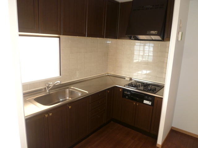 Kitchen. L-shaped kitchen 3-neck with gas stove