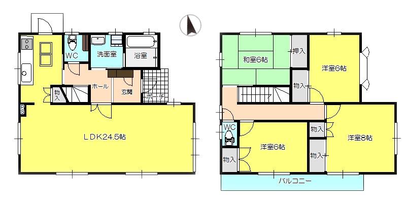 Floor plan. 20.8 million yen, 4LDK, Land area 153.65 sq m , Building area 120.51 sq m