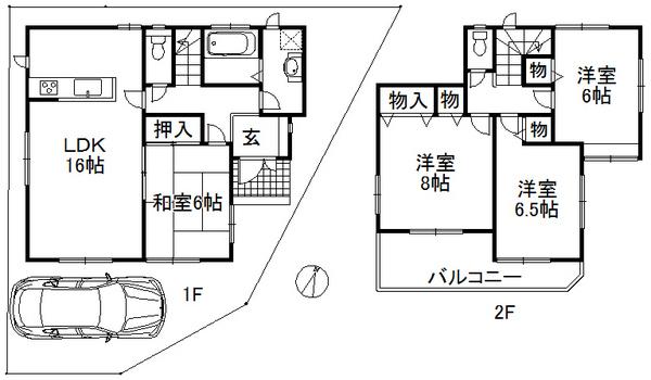 Floor plan. (E No. land), Price 31,800,000 yen, 4LDK, Land area 100.34 sq m , Building area 99.77 sq m