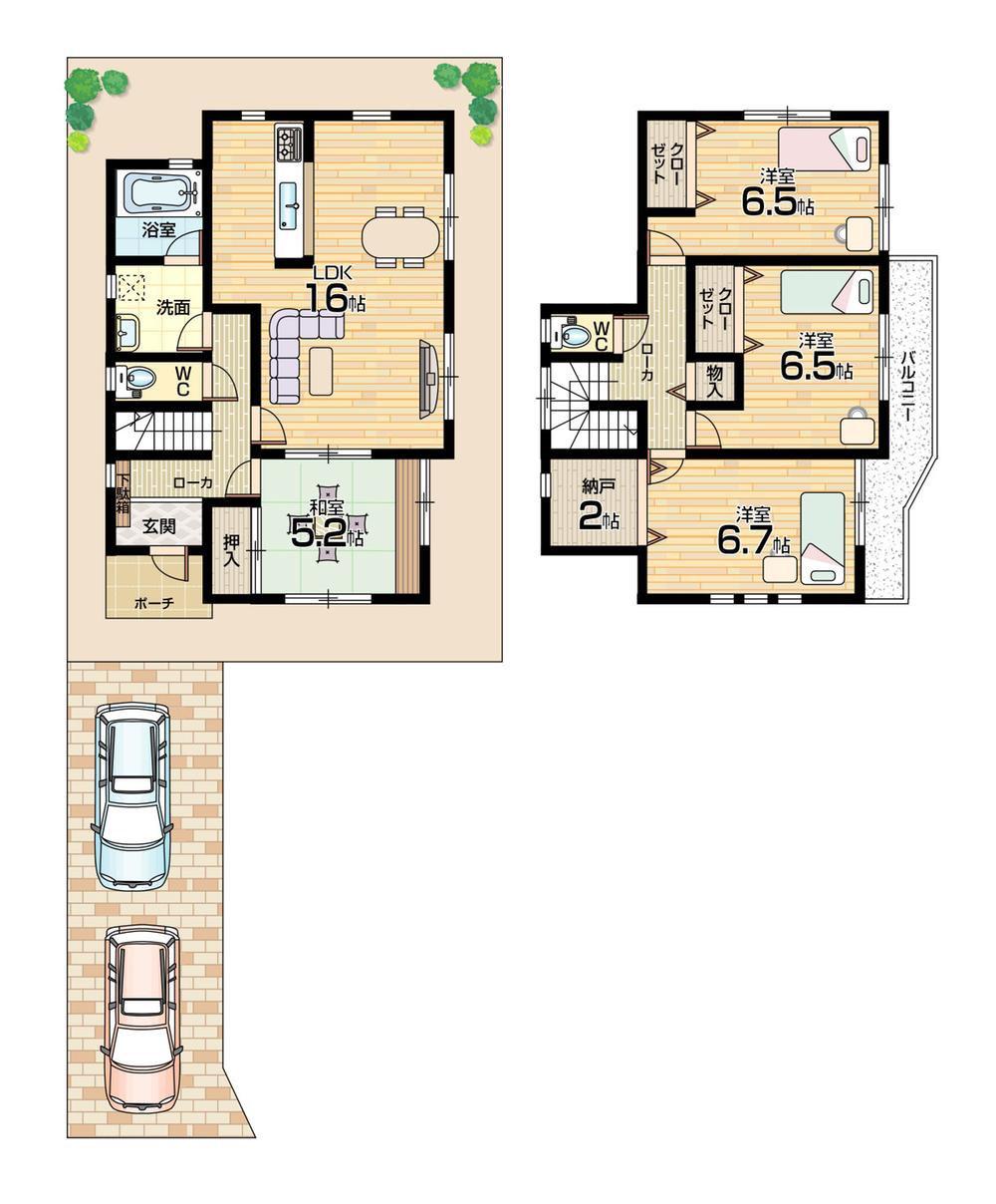 Floor plan. 33,800,000 yen, 4LDK, Land area 138.86 sq m , Building area 98.81 sq m   [No. 3 place] 