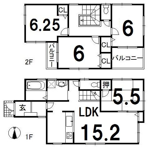 Floor plan. 37.5 million yen, 4LDK, Land area 116.83 sq m , Building area 92.33 sq m floor plan