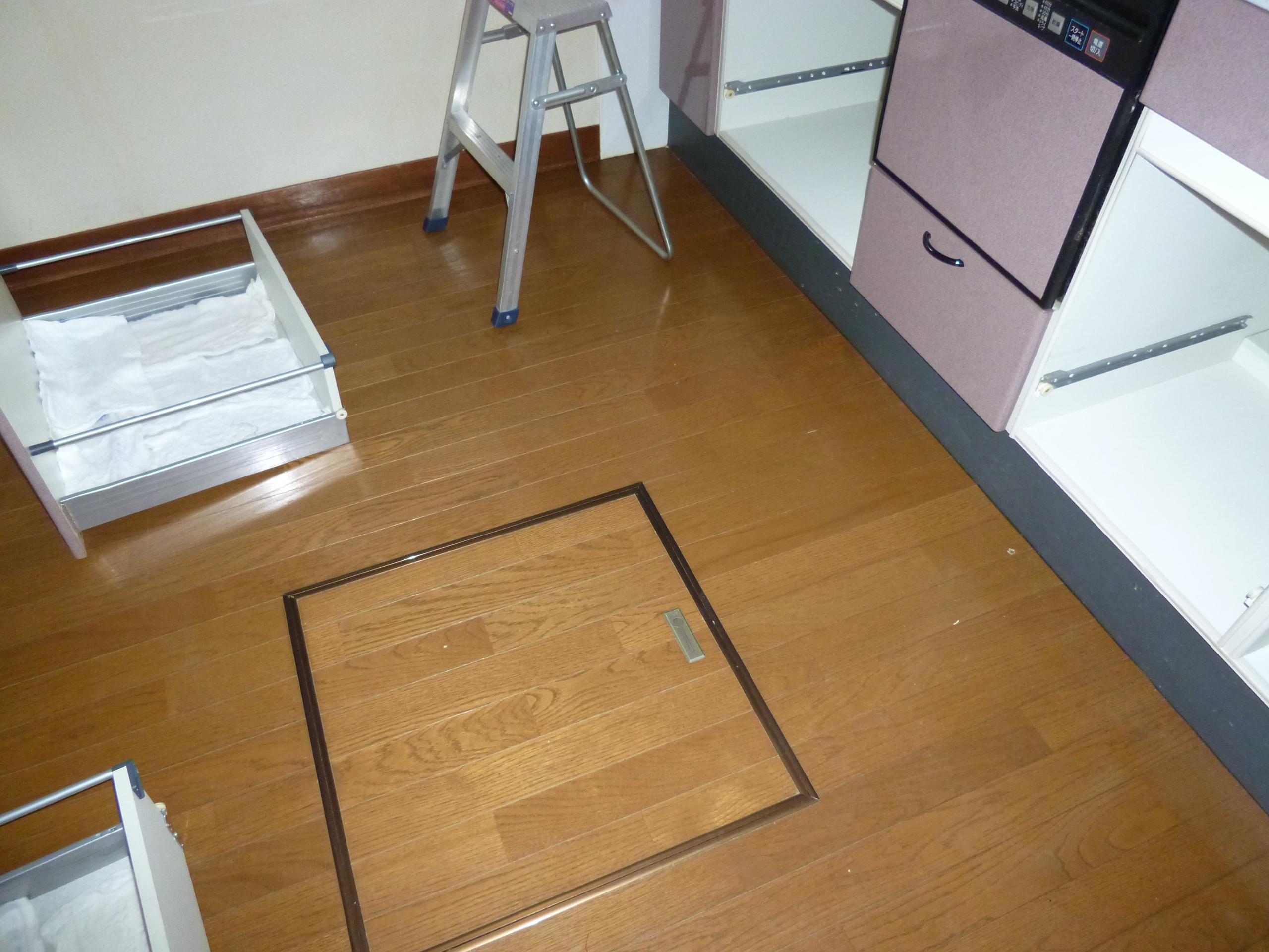 Receipt. Underfloor storage of kitchen