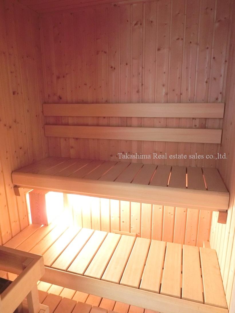 Bathroom. It is a bathroom with sauna room.