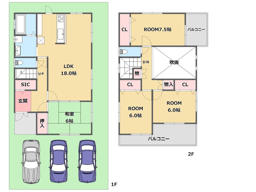 Compartment view + building plan example. Gather information in front of the station!
