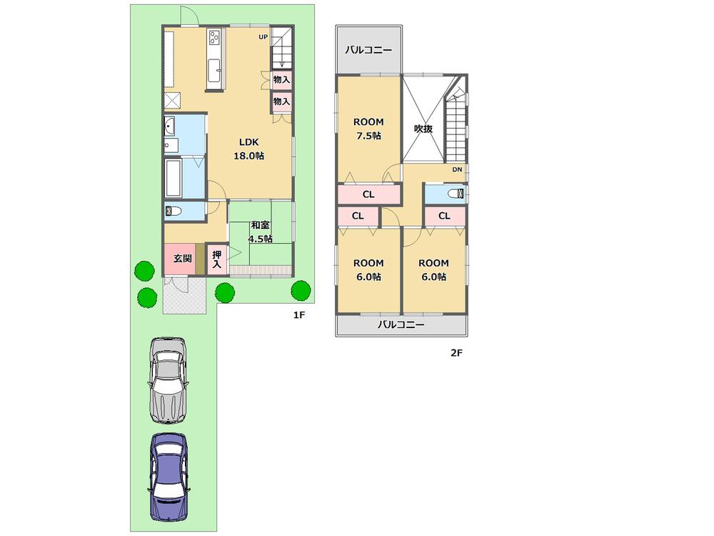 Compartment view + building plan example. Gather information in front of the station!