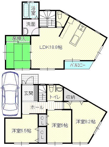 Floor plan. 34,300,000 yen, 4LDK, Land area 110.67 sq m , Building area 103.5 sq m