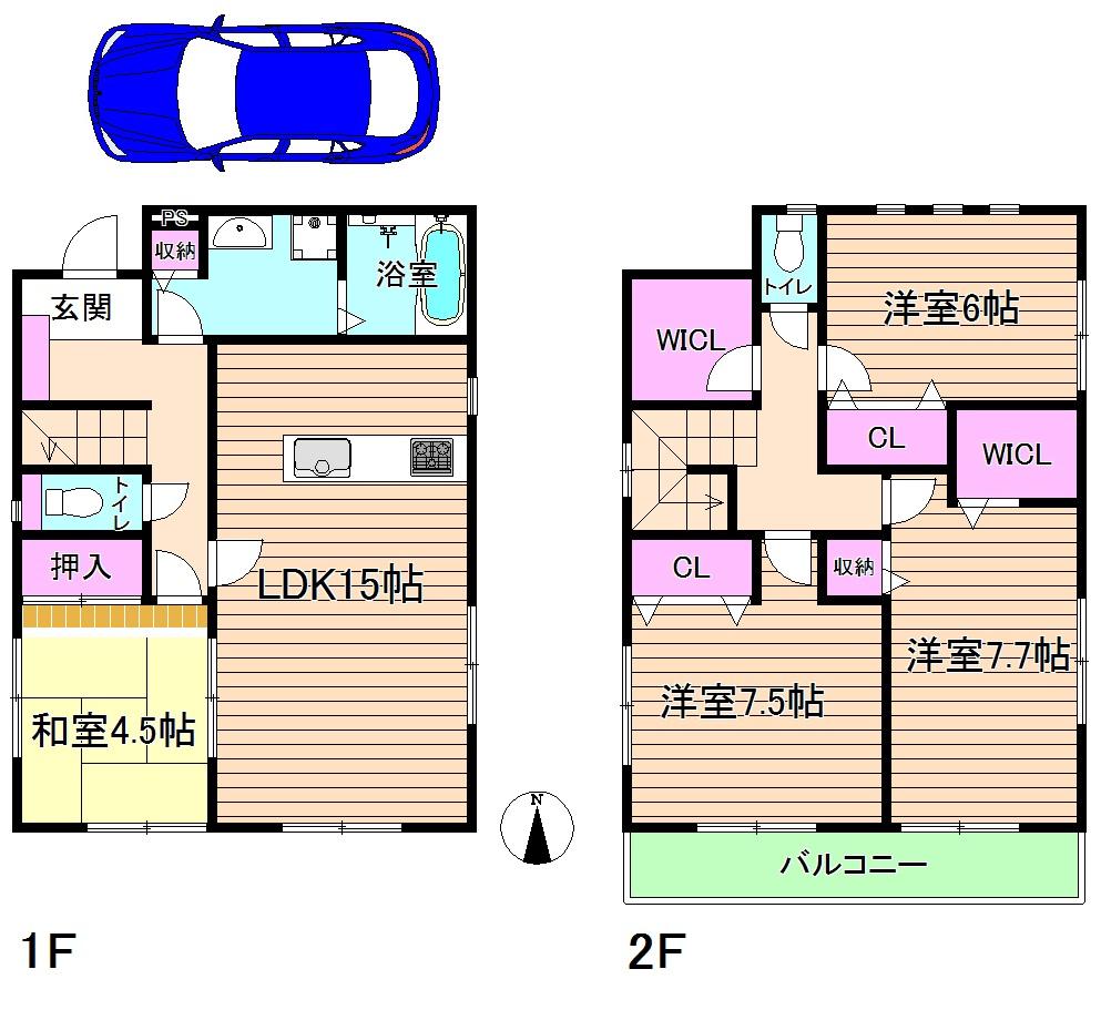 Floor plan. Price 33,800,000 yen, 4LDK, Land area 101.6 sq m , Building area 103.67 sq m