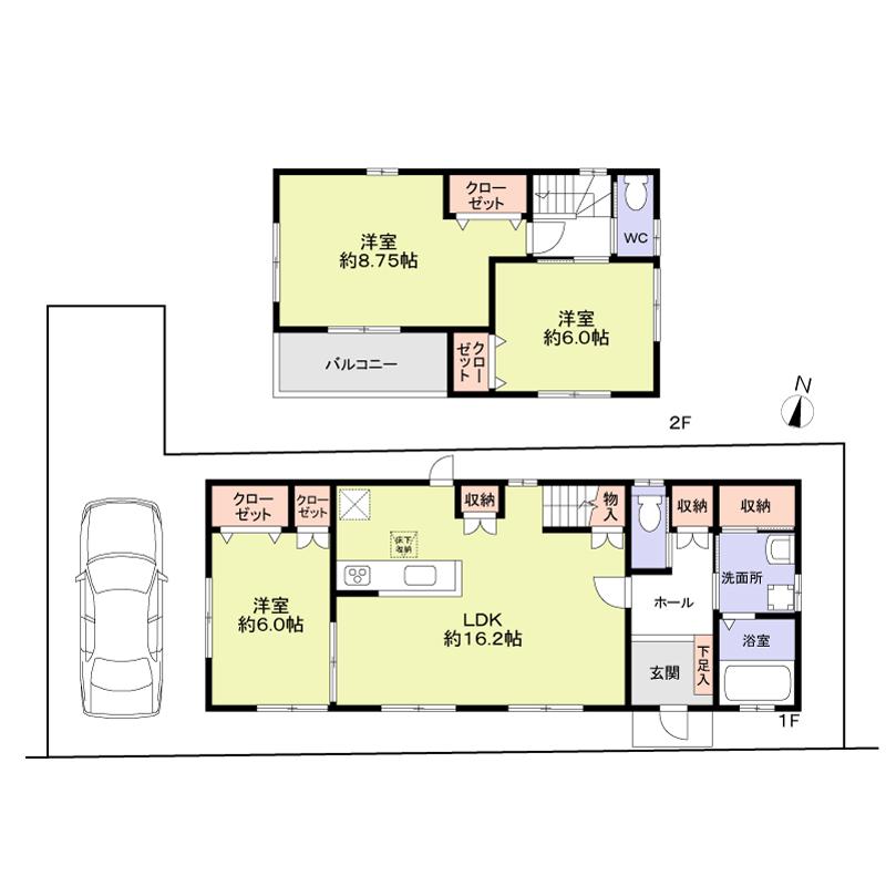 Floor plan. 26,800,000 yen, 3LDK, Land area 103.89 sq m , Building area 90.25 sq m