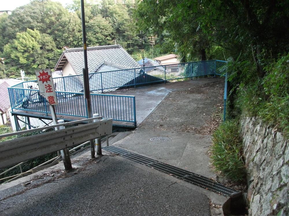 Parking lot. Blue painted part has become a parking lot.