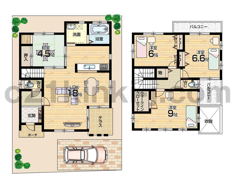 Floor plan. 39,800,000 yen, 4LDK + S (storeroom), Land area 107.06 sq m , Building area 101.25 sq m