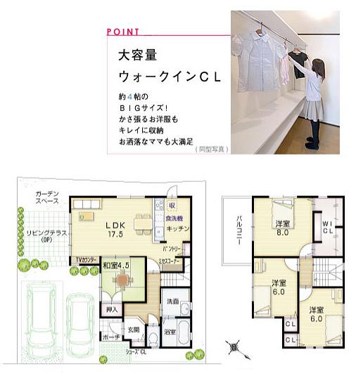 Floor plan. (No. 7 land ・ Model house), Price 29,570,000 yen, 4LDK, Land area 124.88 sq m , Building area 100.81 sq m