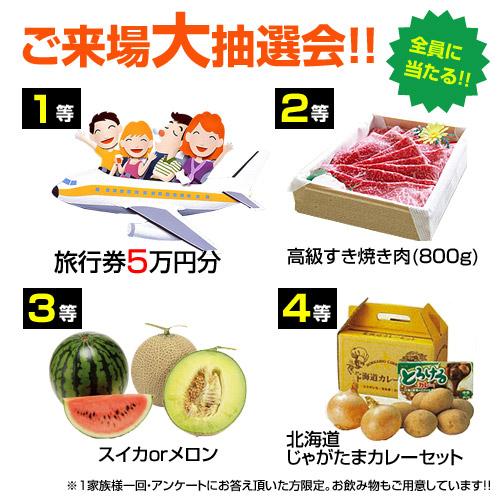 Present.  [Your visit large lottery !! hit to everyone]   ◆ 1 and the like: a robot vacuum cleaner Roomba (superlative model) ◆ 2, and the like: Nintendo latest game machine WiiU  ◆ 3, and the like: a pair lunch ticket at the Maiko Hoterusetore (5000 yen) ◆ 4, and the like: two French production of red and white wine set ◆ In addition the end of the year jumbo lottery gift !! to all (2 sheets) ※ 1 family like once ・ But only to those who who meet the questionnaire. Drinks are also available. 
