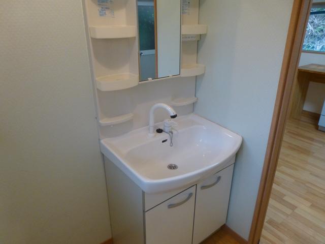 Wash basin, toilet. State of the washroom