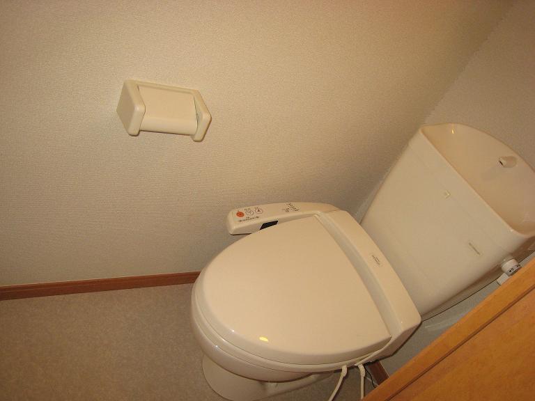 Toilet. It is a warm water washing toilet seat.