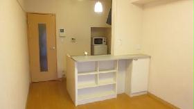 Living and room. Counter open kitchen