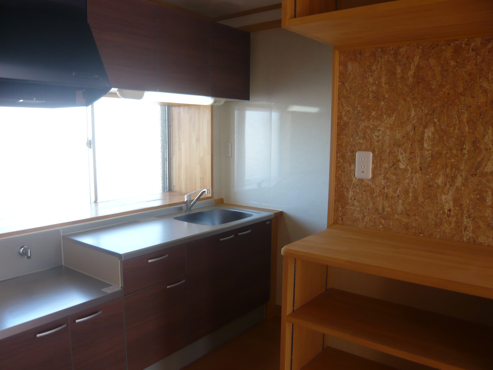 Kitchen. shelf, Storage has been enhanced.