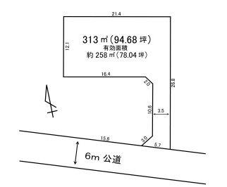 Compartment figure. Land price 7.83 million yen, Land area 313 sq m