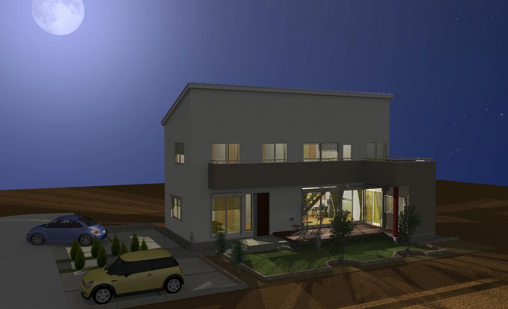 Rendering (appearance). (C Building) Rendering. It is the night of the image.