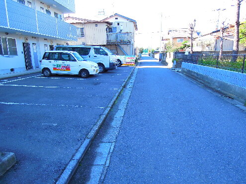 Parking lot. Parking front road