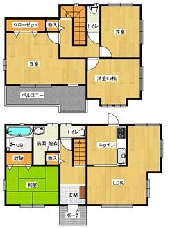 Floor plan. 24,800,000 yen, 4LDK, Land area 283.66 sq m , Building area 119 sq m