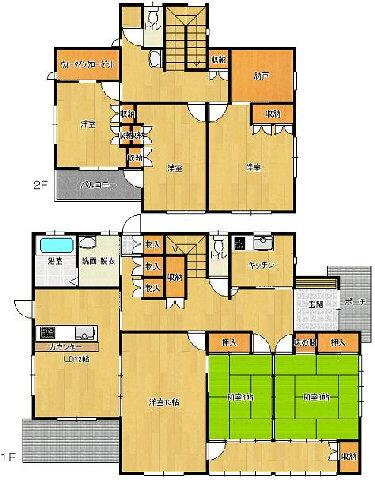 Floor plan. 39,800,000 yen, 6DK + S (storeroom), Land area 640.94 sq m , Building area 187.15 sq m