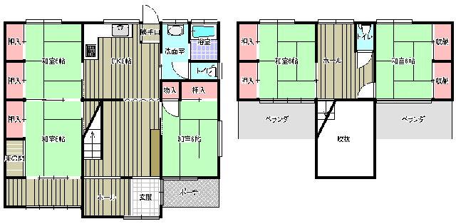 Floor plan. 14.8 million yen, 5DK, Land area 1,173 sq m , Building area 124.62 sq m